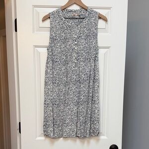 Faherty Blue and White Floral Midi Dress